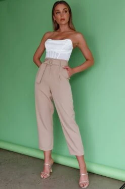 Chance Encounter Straight Leg Pants Latte -Selfie Leslie Shop SL11830P 20LATTE 9