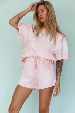 Cruise Control Tie Dye T-Shirt Pink -Selfie Leslie Shop SL27678B B 20PINK 2