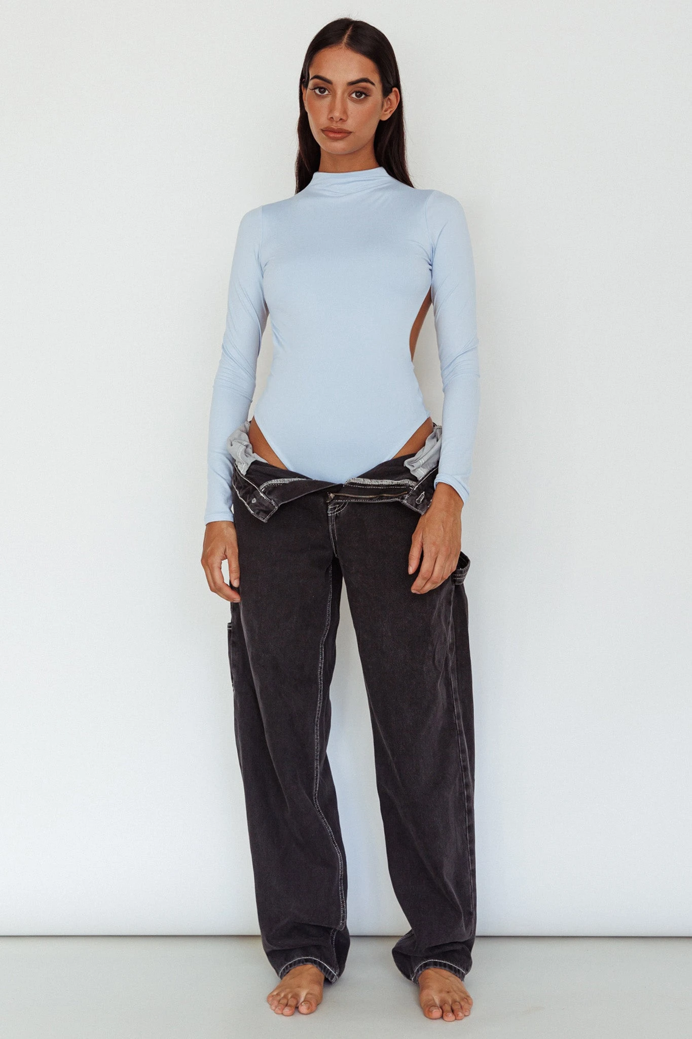 Remy Open Back Bodysuit Light Blue 10 Remy Open Back Bodysuit Light Blue - Image 8