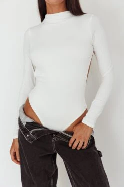 Remy Open Back Bodysuit Off White -Selfie Leslie Shop SL5665B 20OFF 20WHITE 4