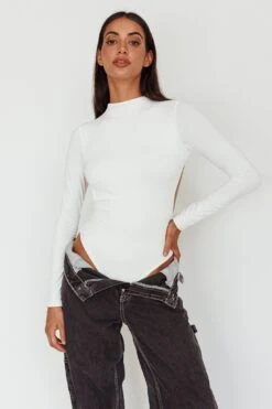 Remy Open Back Bodysuit Off White -Selfie Leslie Shop SL5665B 20OFF 20WHITE 6