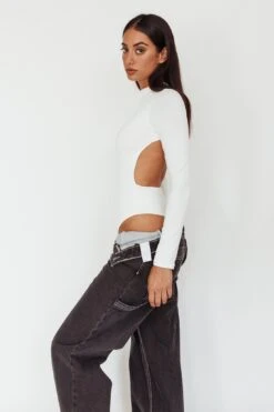 Remy Open Back Bodysuit Off White -Selfie Leslie Shop SL5665B 20OFF 20WHITE 7