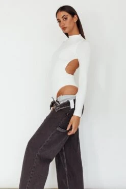 Remy Open Back Bodysuit Off White -Selfie Leslie Shop SL5665B 20OFF 20WHITE 8