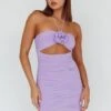 Ca Va Ruched Rose Accent Mini Dress Lavender 1 Ca Va Ruched Rose Accent Mini Dress Lavender -Selfie Leslie Shop SL5695D 20LAVENDER 1