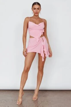 Such A Tease Cowl Neck Crop Top Pink -Selfie Leslie Shop SL5712 T 20PINK 8