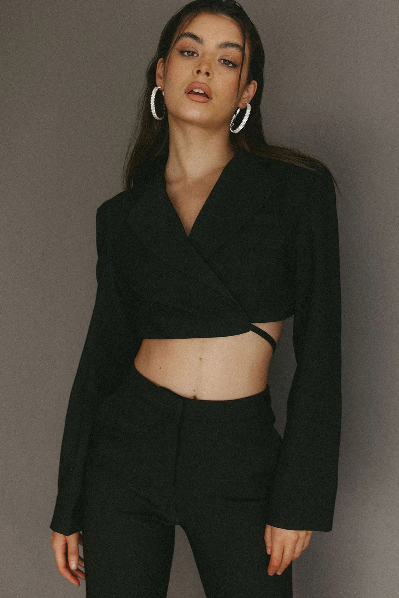 Confessions Crop Tied Blazer Black 3 Confessions Crop Tied Blazer Black