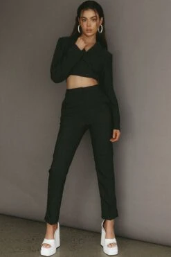 Confessions Crop Tied Blazer Black 9 Confessions Crop Tied Blazer Black -Selfie Leslie Shop SL80025JM 20BLACK 2