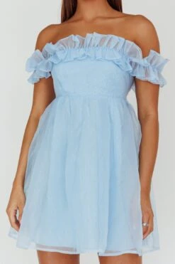 Dreamers Off-Shoulder Frill Mini Dress Light Blue 11 Dreamers Off-Shoulder Frill Mini Dress Light Blue -Selfie Leslie Shop SLA1831 20LIGHT 20BLUE 4