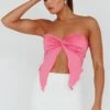 Lulu Strapless Crop Top Candy Pink -Selfie Leslie Shop SLBT21046 20CANDY 20PINK 1
