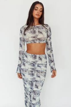 Blue Moons Ruched Midi Skirt Indigo Denim -Selfie Leslie Shop SLC3328 S 20INDIGO 20DENIM 8