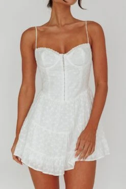 Summer In Sicily Hook & Eye Mini Dress White -Selfie Leslie Shop SLCD12377 20WHITE 4