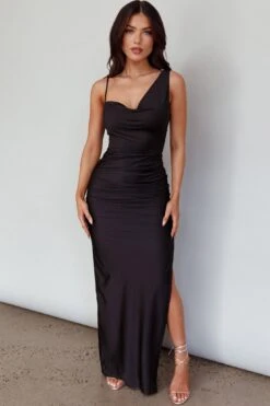 Florentina Thigh Split Maxi Dress Black 19 Florentina Thigh Split Maxi Dress Black -Selfie Leslie Shop SLCD40414 20BLACK 9