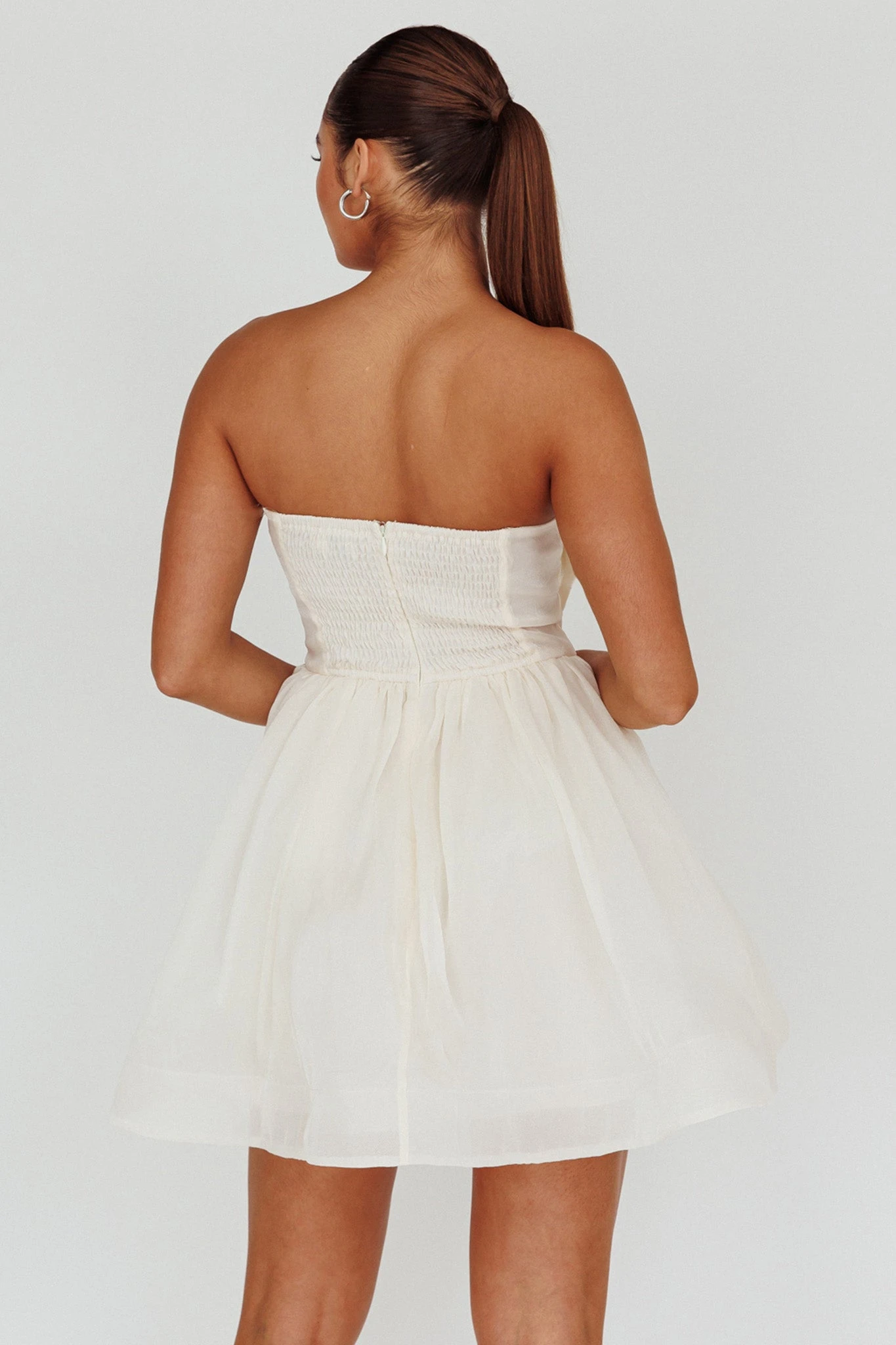 Arabesque Bow Bust Mini Dress Champagne 4 Arabesque Bow Bust Mini Dress Champagne - Image 2