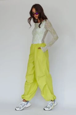 Break Dance Wide Leg Drawstring Pants Lime -Selfie Leslie Shop SLCP11834 20LIME 8