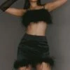 Showstopper Feather Trim Skirt Black -Selfie Leslie Shop SLCS8336S 20BLACK 1