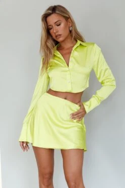 Geena Crystal Button Top Lime -Selfie Leslie Shop SLCT11920 20LIME 5