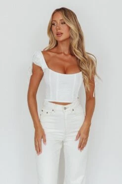 Citrine Dreams String Tie Detail Crop Top White 11 Citrine Dreams String Tie Detail Crop Top White -Selfie Leslie Shop SLCT12050 20WHITE 5