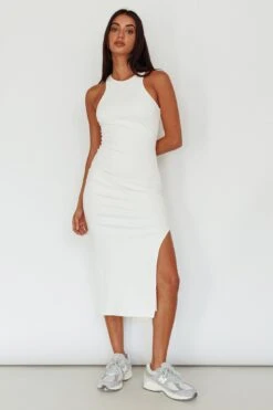 Voyage Racerback Midi Dress White -Selfie Leslie Shop SLDI4736FO 20OFF 20WHITE 2