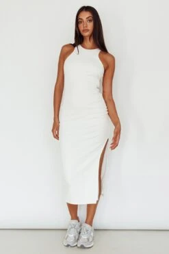 Voyage Racerback Midi Dress White -Selfie Leslie Shop SLDI4736FO 20OFF 20WHITE 6