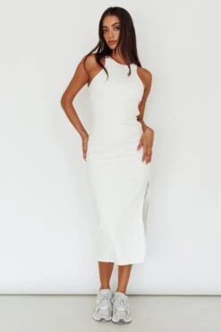 Voyage Racerback Midi Dress White -Selfie Leslie Shop SLDI4736FO 20OFF 20WHITE 9