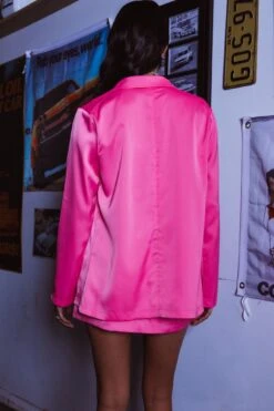 Jazmyn Satin Blazer Pink 15 Jazmyn Satin Blazer Pink -Selfie Leslie Shop SLGJ3767 20PINK 6