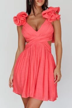 Adagio Lace-Up Back Mini Dress Flamingo 11 Adagio Lace-Up Back Mini Dress Flamingo -Selfie Leslie Shop SLGY1187 20FLAMINGO 4