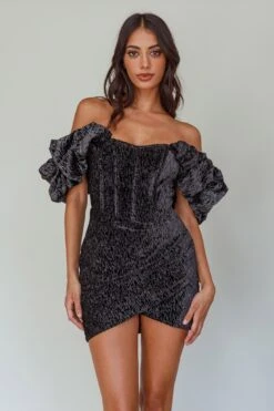 So Famous Off-Shoulder Mini Dress Black -Selfie Leslie Shop SLGY1631 20BLACK 9