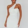 Meridith One Shoulder Accordion Pleat Mini Dress Off White 1 Meridith One Shoulder Accordion Pleat Mini Dress Off White -Selfie Leslie Shop SLGY1948 20OFF 20WHITE 1