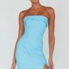Jordi Foldover Neckline Mini Dress Aqua Blue -Selfie Leslie Shop SLH13762D 20AQUA 20BLUE 1