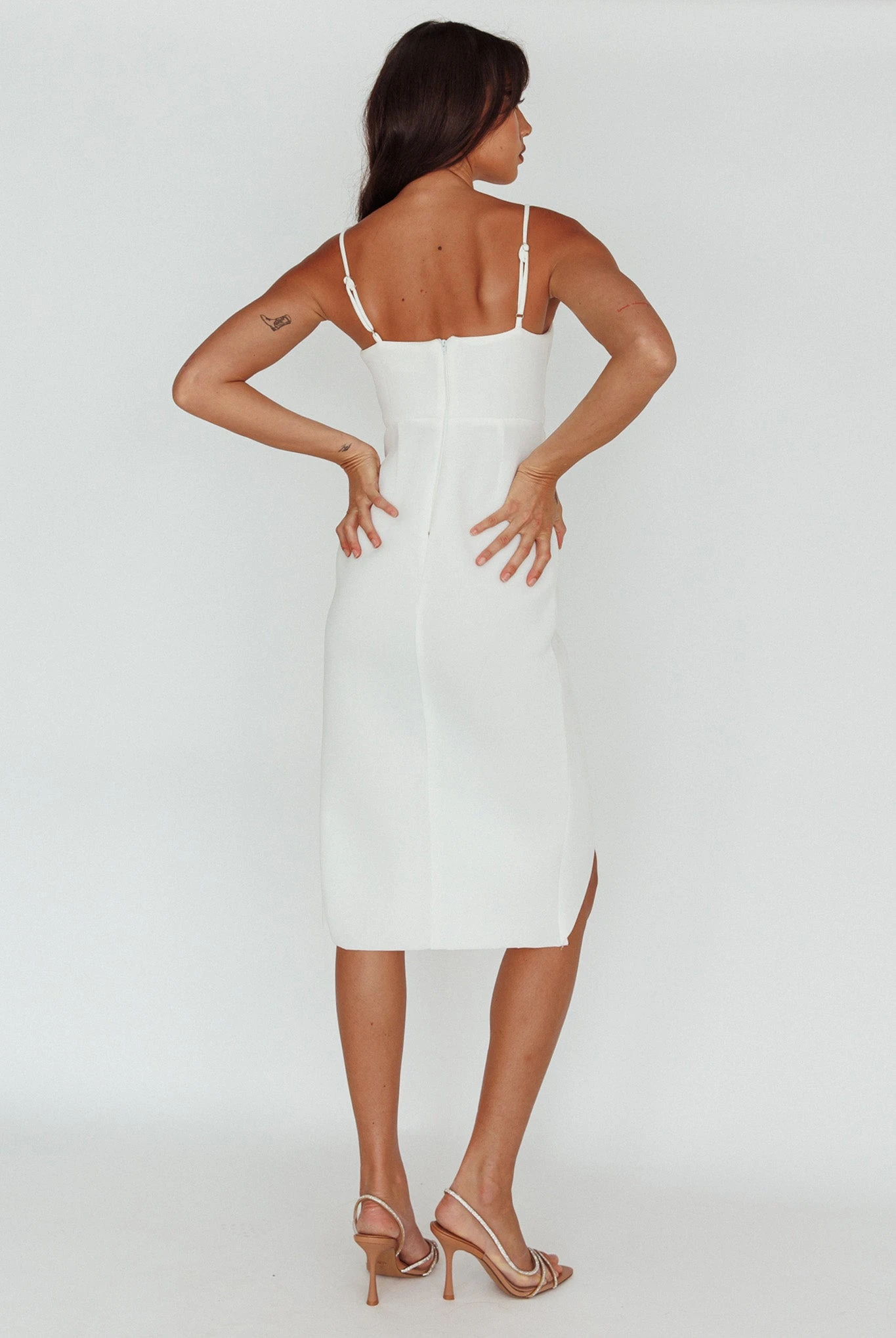 Amairani Cut-Out Bust Midi Dress White 4 Amairani Cut-Out Bust Midi Dress White - Image 2