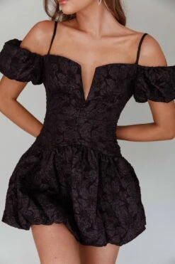 Mon Bebe Drop Waist Mini Dress Black -Selfie Leslie Shop SLID5616BLACK 4