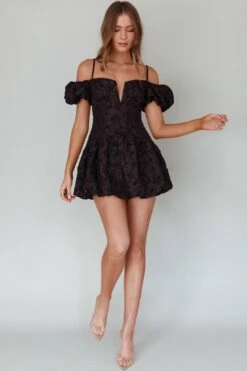 Mon Bebe Drop Waist Mini Dress Black -Selfie Leslie Shop SLID5616BLACK 5