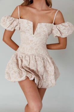 Mon Bebe Drop Waist Mini Dress Sand -Selfie Leslie Shop SLID5616 20SAND 4