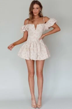 Mon Bebe Drop Waist Mini Dress Sand -Selfie Leslie Shop SLID5616 20SAND 6