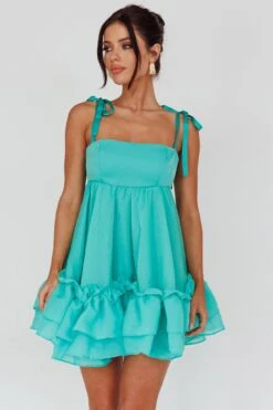 Dream Chaser Frill Hem Babydoll Dress Green -Selfie Leslie Shop SLID5938 20GREEN 4