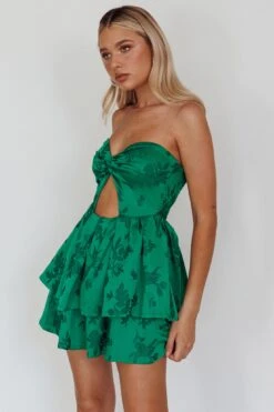 Tylah Keyhole Twist Bust Mini Dress Green -Selfie Leslie Shop SLID6060 20GREEN 5