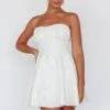 Savanna Corset Bodice Mini Dress Ivory 2 Savanna Corset Bodice Mini Dress Ivory -Selfie Leslie Shop SLID6241IVORY1