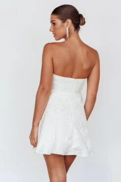 Savanna Corset Bodice Mini Dress Ivory -Selfie Leslie Shop SLID6241IVORY3