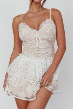 Cielo Lace Peplum Mini Dress White -Selfie Leslie Shop SLID6465 20WHITE 4