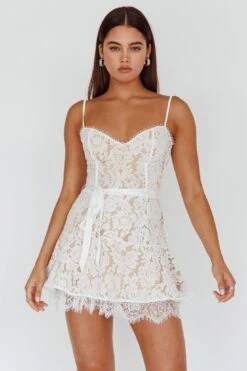 Love Stories Lace Mini Dress White 12 Love Stories Lace Mini Dress White -Selfie Leslie Shop SLID6513 20WHITE 5