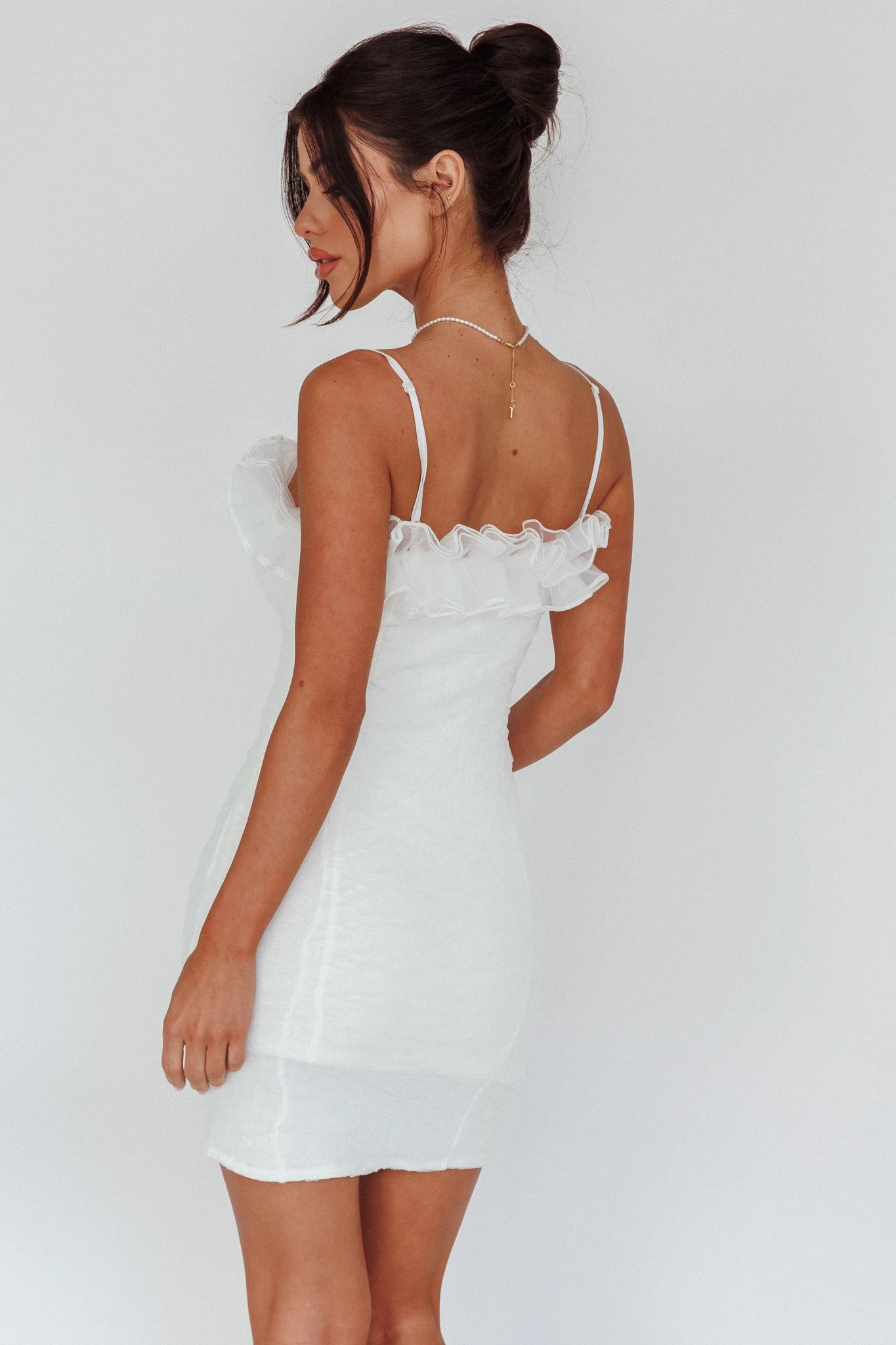 For The Frills Tulle Neckline Mini Dress Off White 4 For The Frills Tulle Neckline Mini Dress Off White - Image 2
