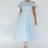 May Rose Off-Shoulder Tulle Midi Dress Light Blue 1 May Rose Off-Shoulder Tulle Midi Dress Light Blue -Selfie Leslie Shop SLID6793 20LIGHT 20BLUE 1