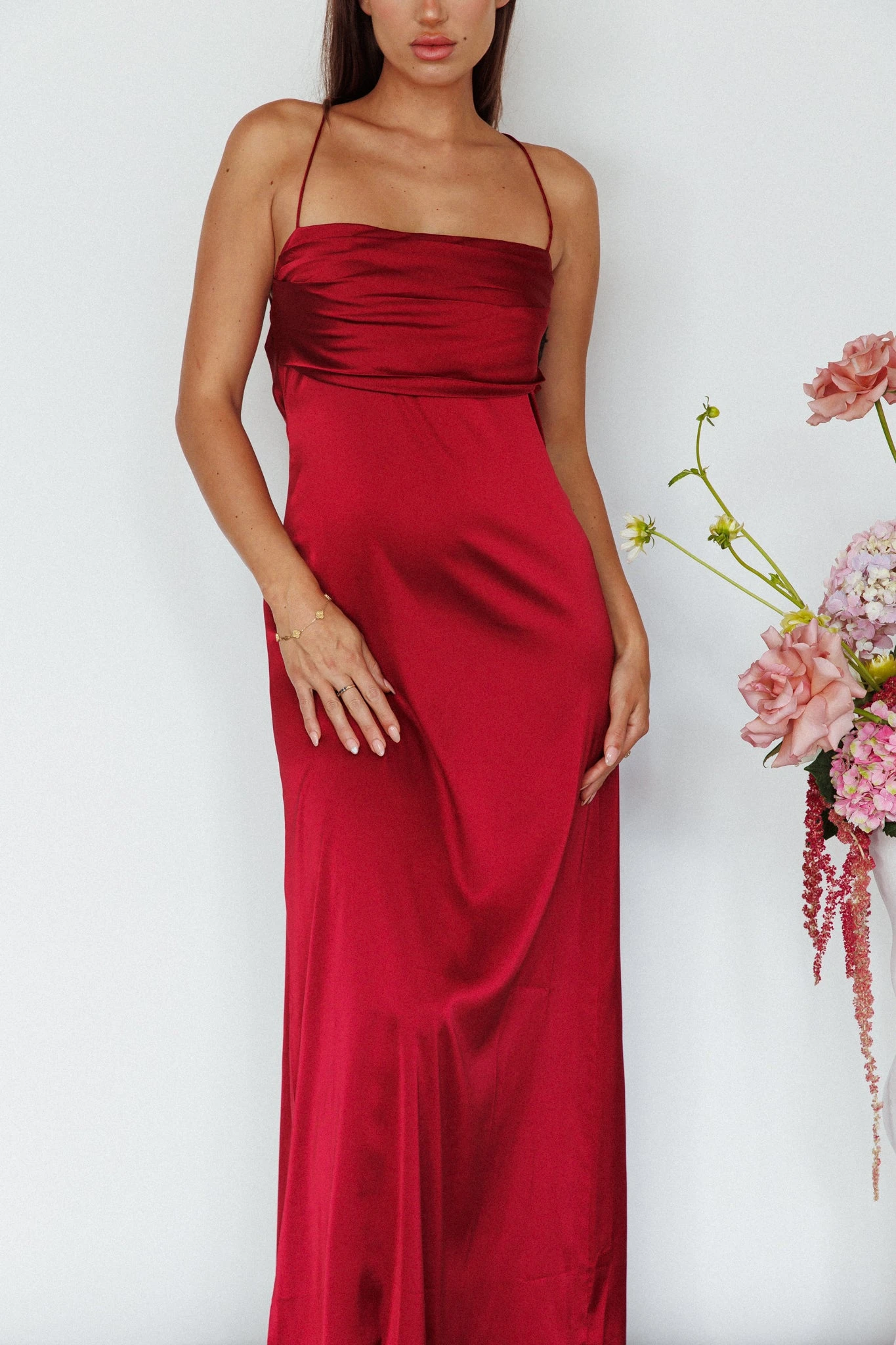 Love Letters Strappy Cowl Back Dress Burgundy 6 Love Letters Strappy Cowl Back Dress Burgundy - Image 4