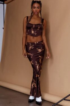 Zerah Crop Top Floral Brown 14 Zerah Crop Top Floral Brown -Selfie Leslie Shop SLIMC7510T1 20BROWN 4