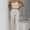 Hepburn High Waist Wide Leg Pants Nude