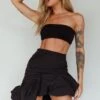 Gloria Puffed Hem Mini Skirt Black -Selfie Leslie Shop SLIMC8391S 20BLACK 1
