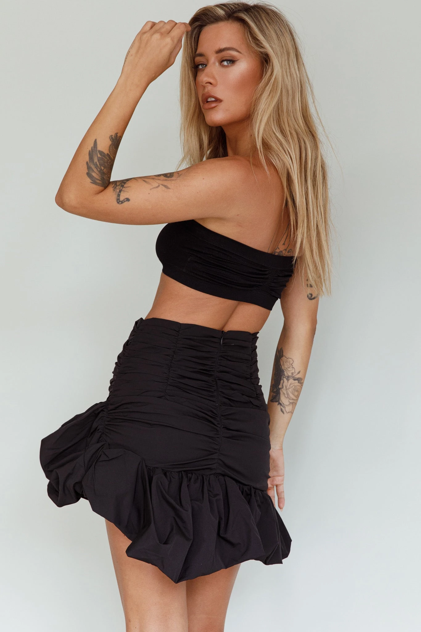 Gloria Puffed Hem Mini Skirt Black 4 Gloria Puffed Hem Mini Skirt Black - Image 2