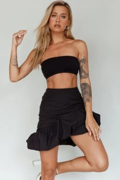 Gloria Puffed Hem Mini Skirt Black 16 Gloria Puffed Hem Mini Skirt Black -Selfie Leslie Shop SLIMC8391S 20BLACK 7