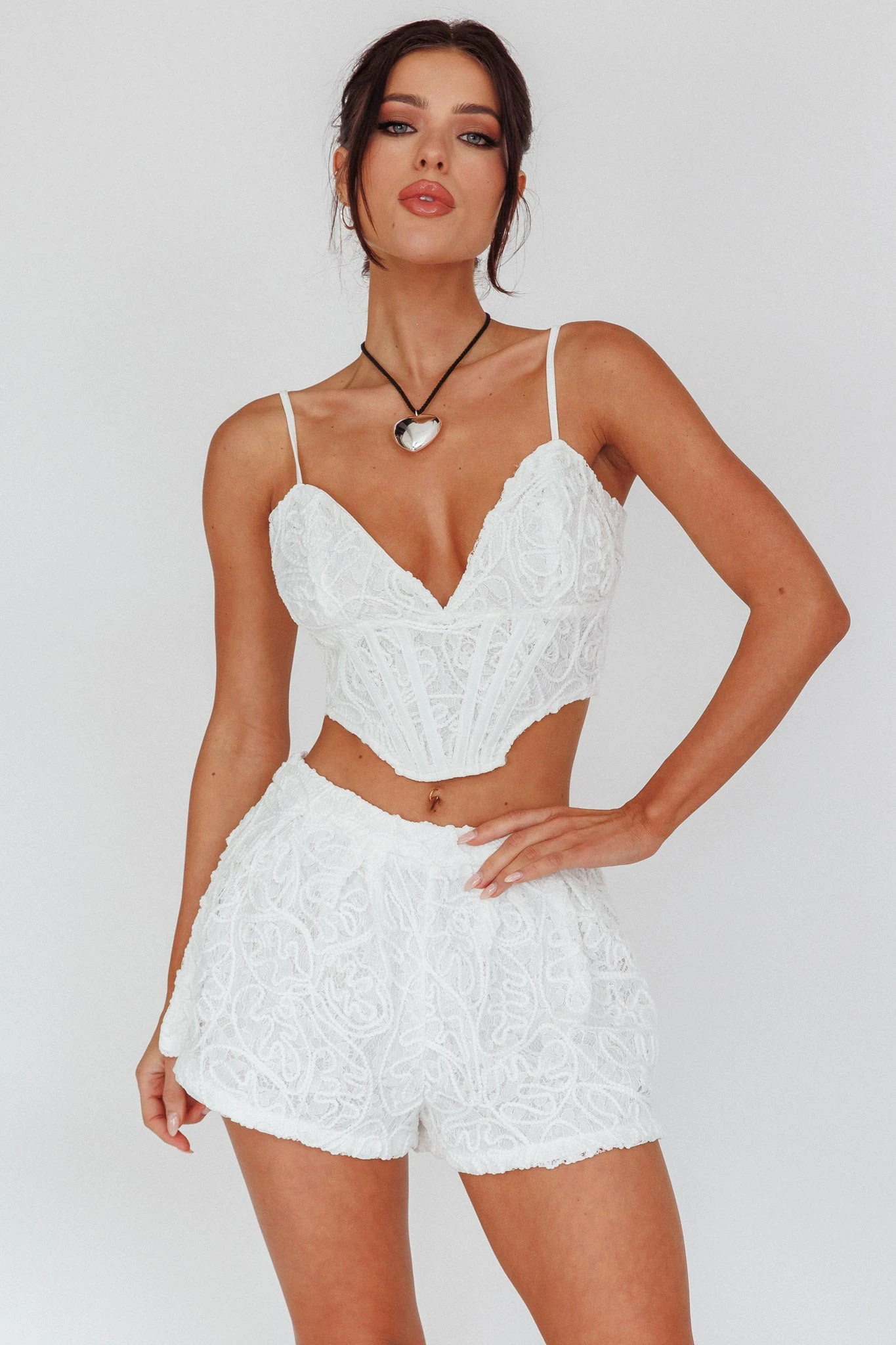 Staycation Lace Shorts White 7 Staycation Lace Shorts White - Image 5