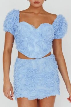 Cielito Embellished Mini Skirt Light Blue -Selfie Leslie Shop SLIST5311 S 20LIGHT 20BLUE 4